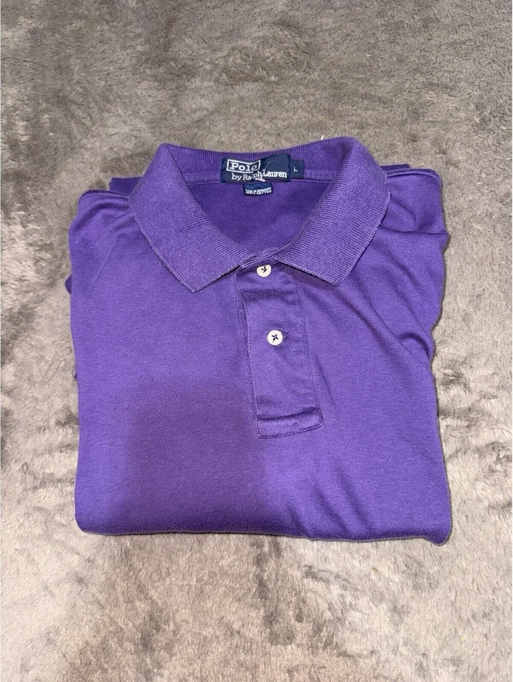 Polo Ralph Lauren Men's L VTG Purple Green Pony Polo